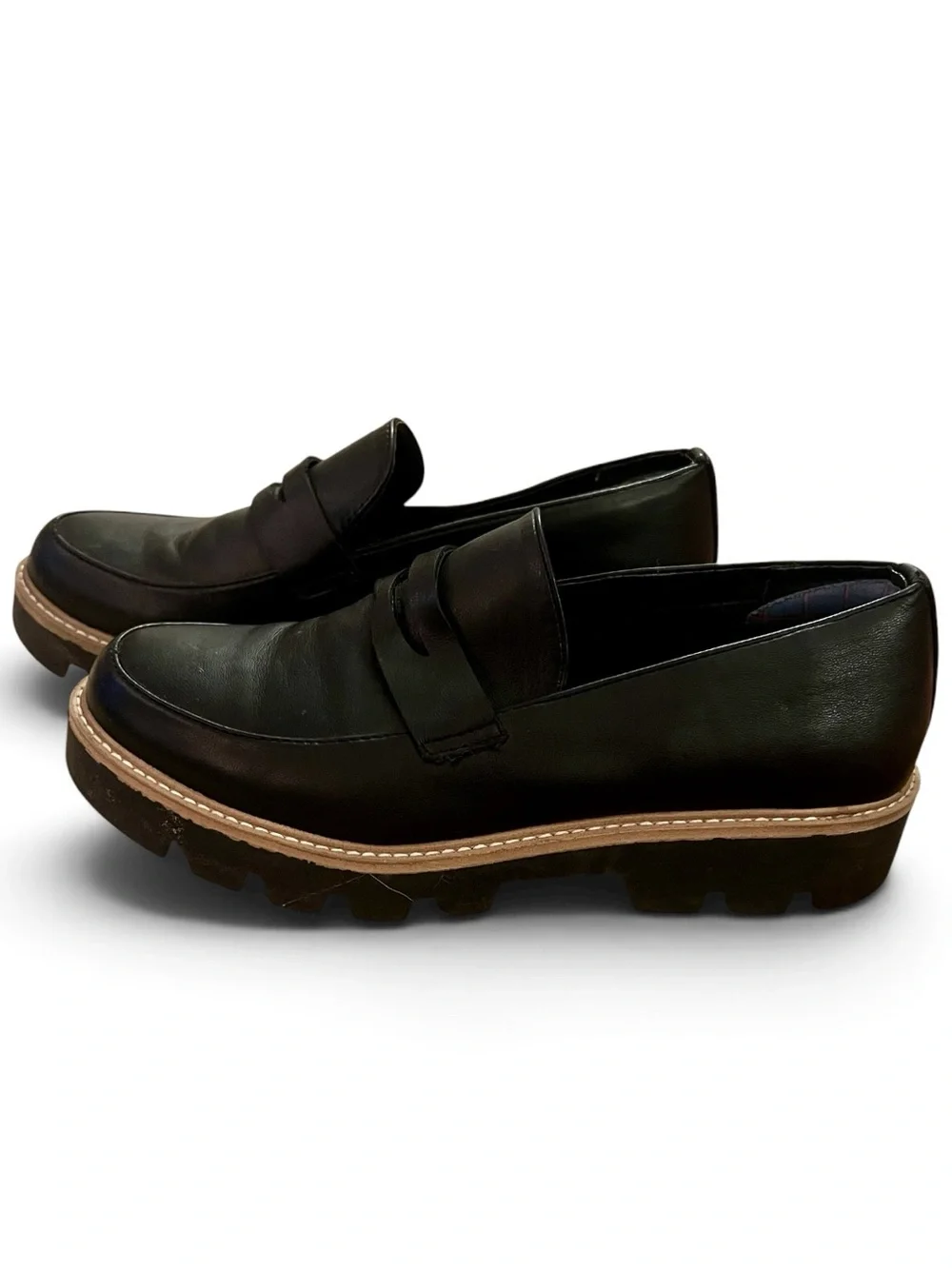 Chinese Laundry Black leather Loafers with chunky sole